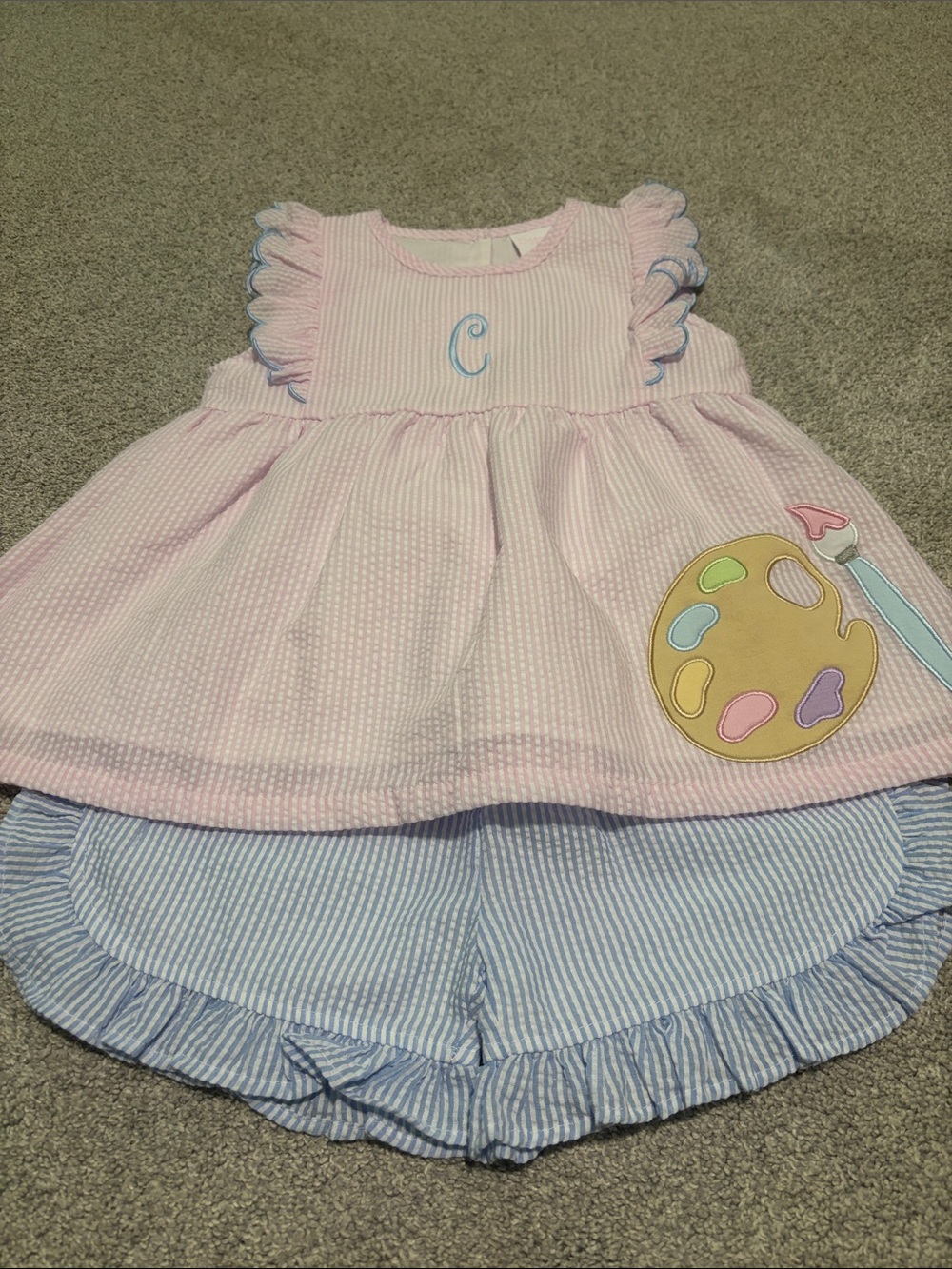 NWOT Stitchy Fish Seersucker Set
